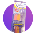 Feather Flamingo foldable 3 safety erasers in one pack.