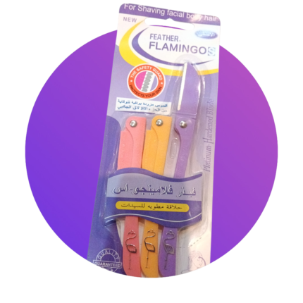 Feather Flamingo foldable 3 safety erasers in one pack.